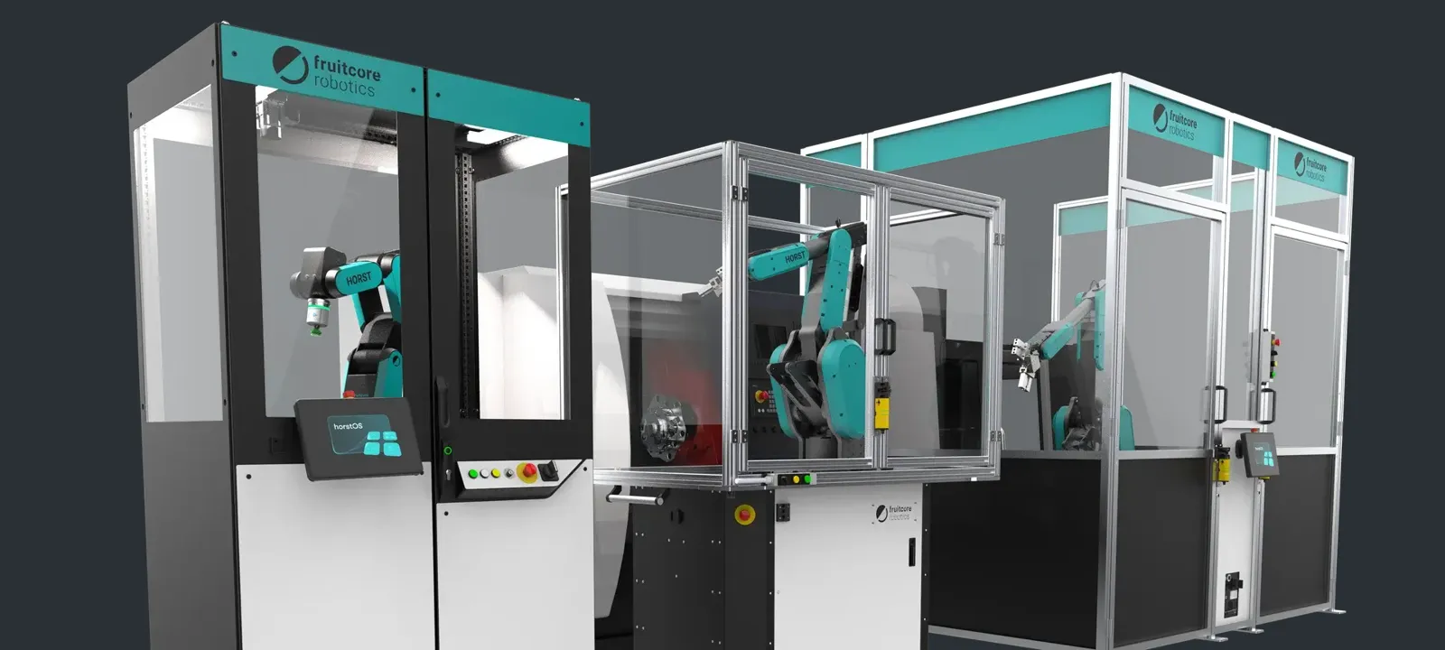 Modułowe stanowiska zrobotyzowane fruitcore robotics z robotami HORST
